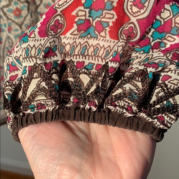 Joie Silk Floral Top with Bronze Embroidery - Picture 5 of 8